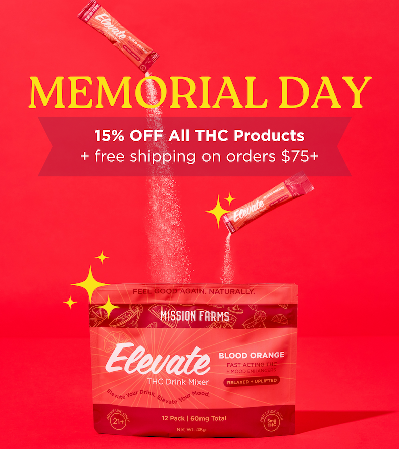 Memorial Day 15% off ALL THC Products + free shipping on orders $75+ 