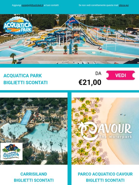 Acquatica Park Milano, Leolandia, Notorious Cinemas e molto altro a partire da 6,99€