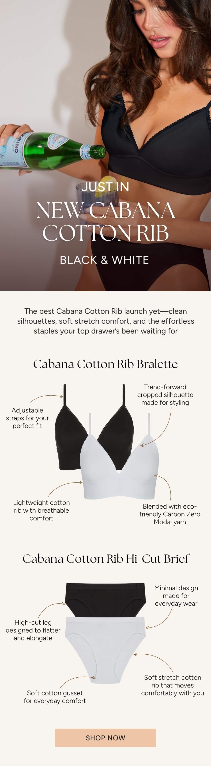 Cabana Cottom Rib Bralette