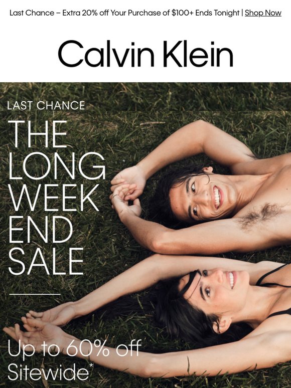 Last Chance for Long Weekend Sale – Up to 60% off Sitewide
