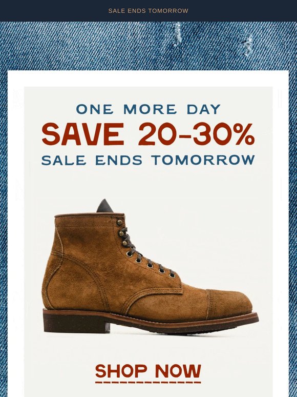One More Day to Save 20–30%
