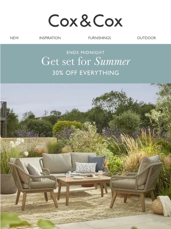 Don't miss out - 30% off ALL full priced items ends midnight!
