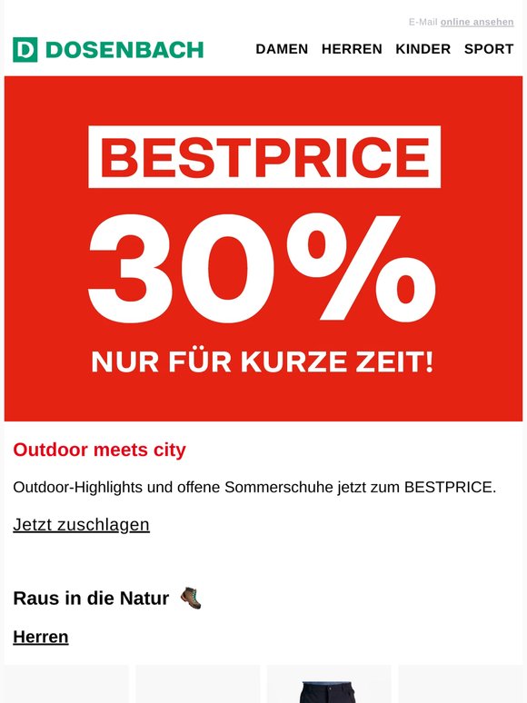 30% auf Outdoor-Styles & Sommerschuhe