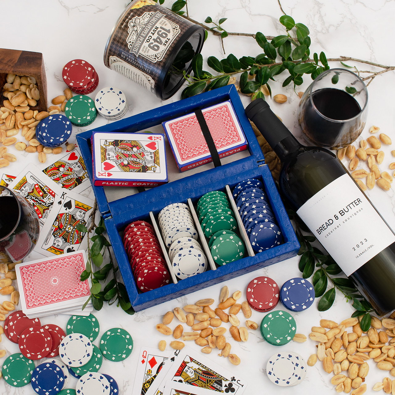 Image of High Rollers Poker & Red Wine Gift Set