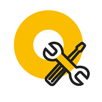 Yellow Circle with Tools Icon