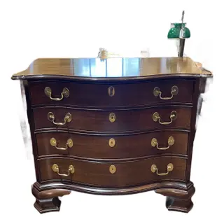 Image of Mid 20th Century Mahogany Serpentine Front Gentleman’s Chest
