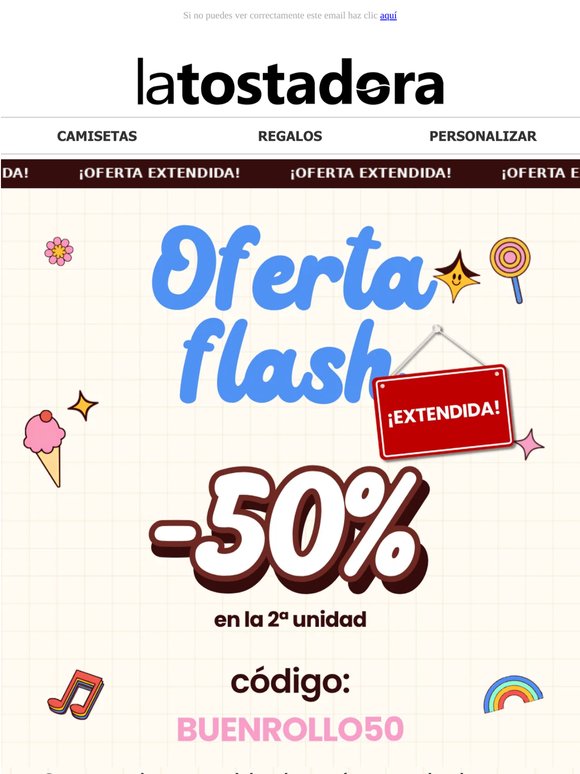 Un poquito más de -50% : ¡oferta extendida! 😎