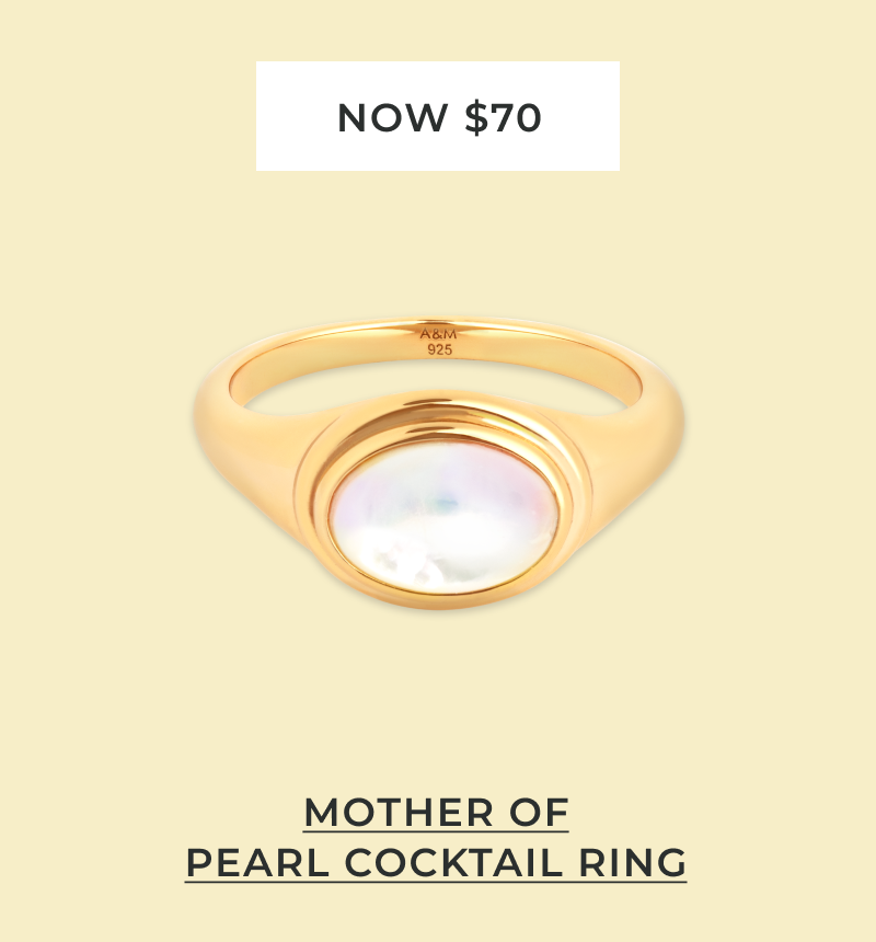 Mother of Pearl Cocktail Ring in Gold