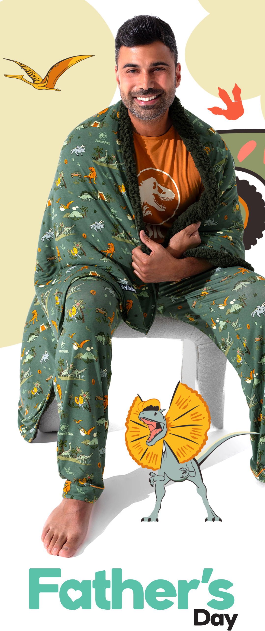 jurassic park safari men's pajamas 