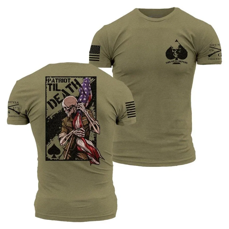 Image of Patriot Til' Death T-Shirt - Military Green