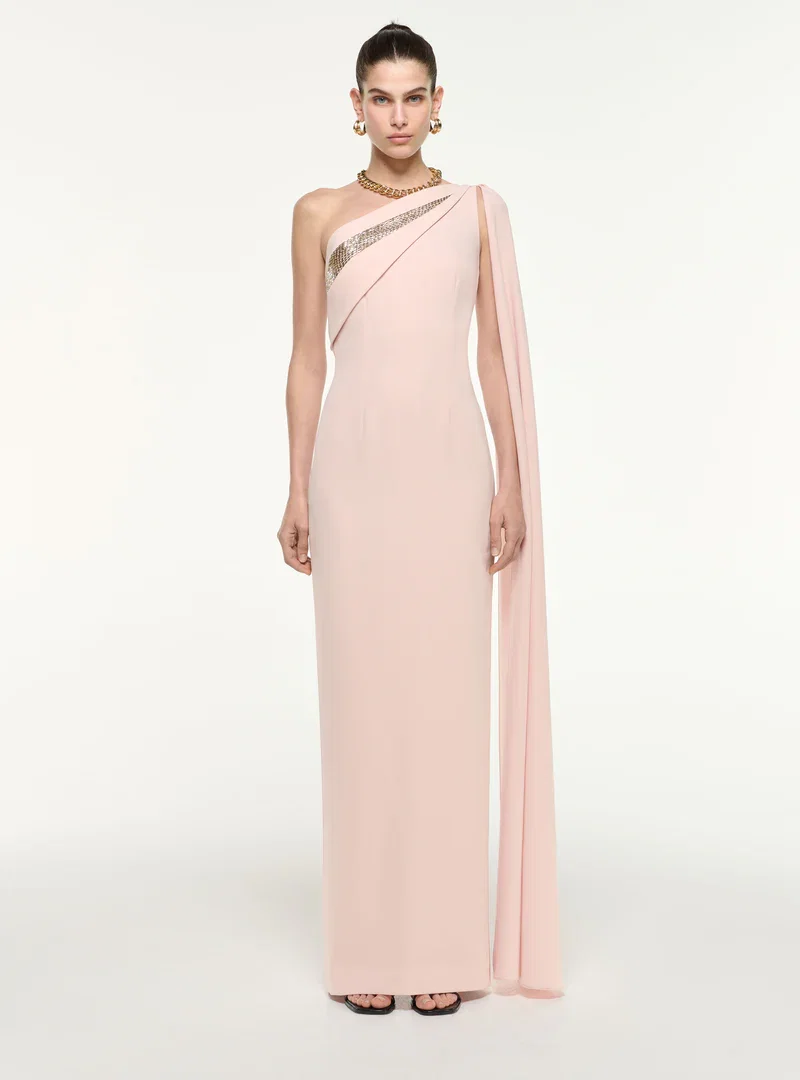 ONE SHOULDER DIAMANTE GOWN