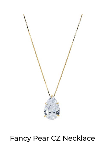 Fancy Pear CZ Necklace