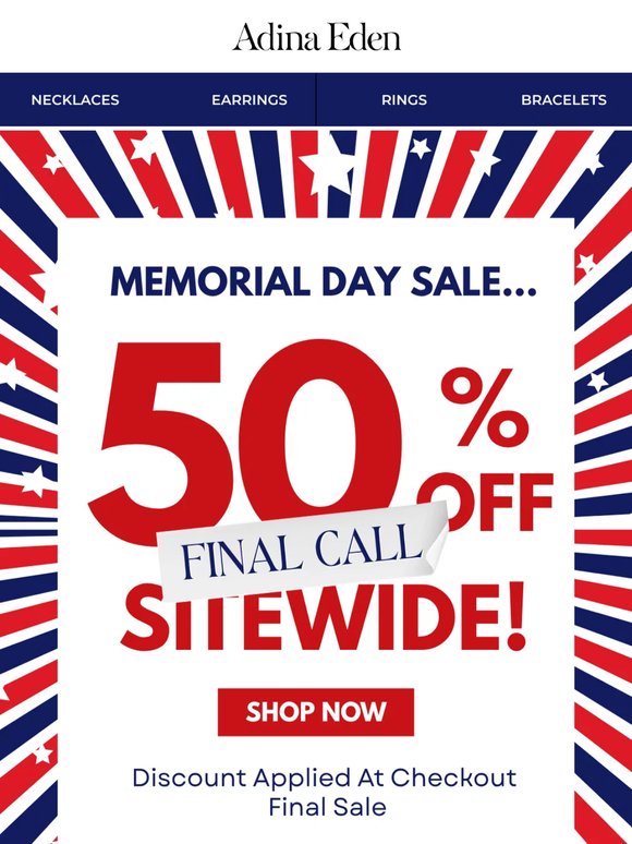 FINAL CALL FOR 50% OFF ⏰