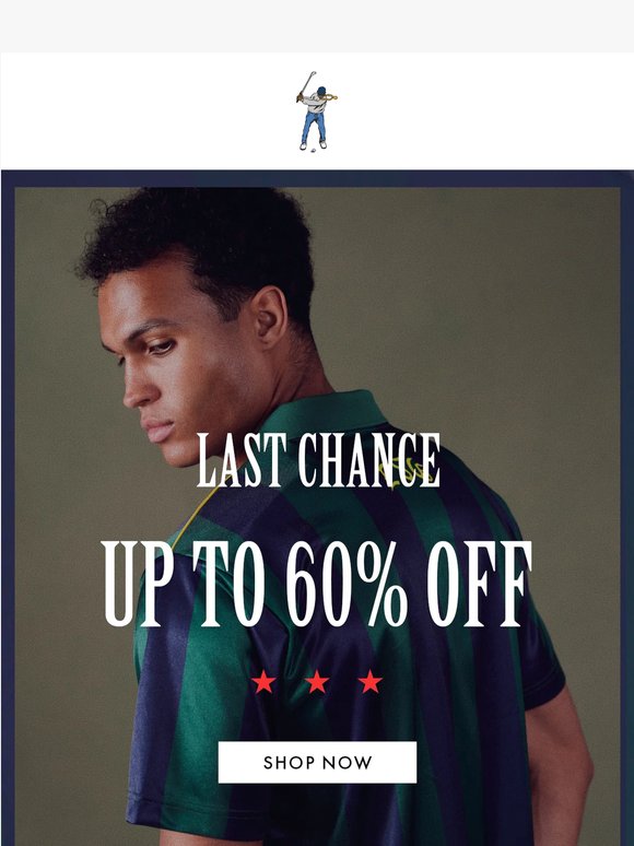 Last Day. Memorial Day Up to 60% Off