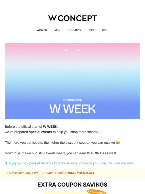 D-5! Countdown to W WEEK – The More You Join, the Bigger the Savings