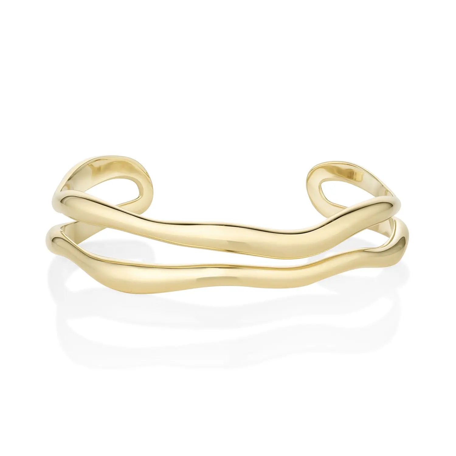Image of Curved Freeform Gold Cuff