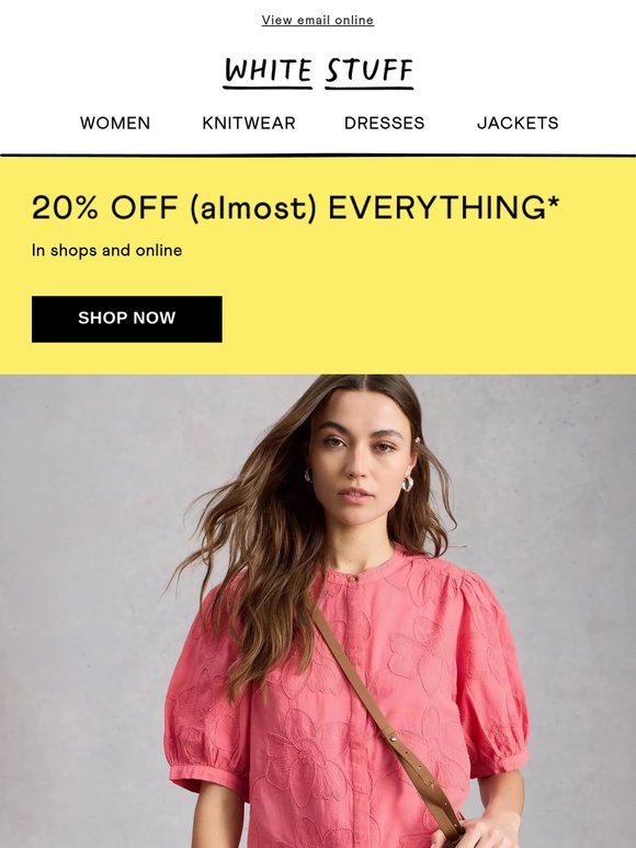 Tops + trousers + 20% off