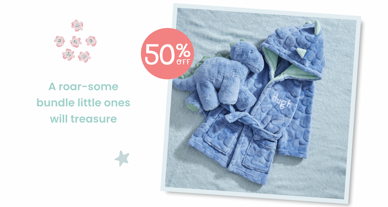Personalised Dino Snuggle & Cuddle Gift Set