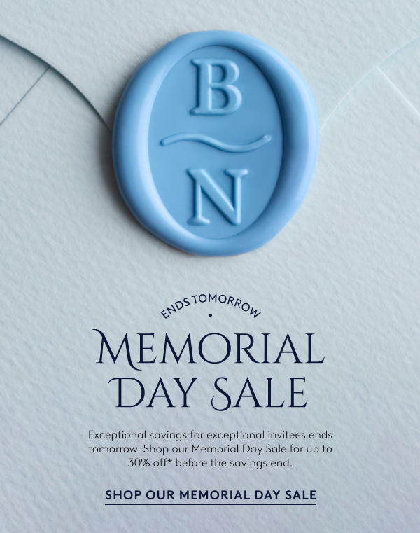 Ends Tomorrow Memorial Day Sale