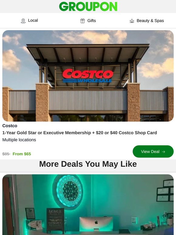 Costco Membership + $45 Shop Card from $65