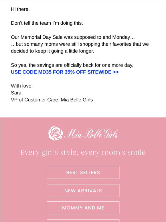 the sale is back (my boss is not pleased) 👀