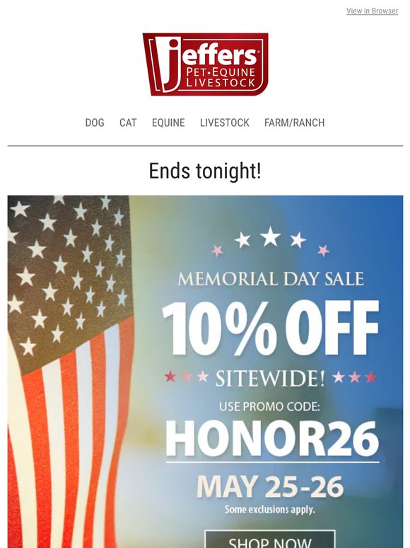 FINAL HOURS of the Memorial Day Sale!