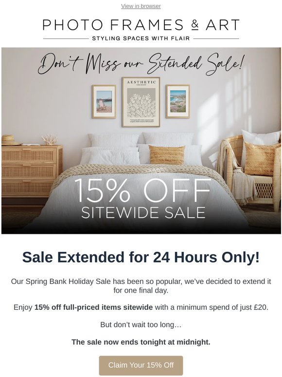 We’ve Extended the Sale for One More Day