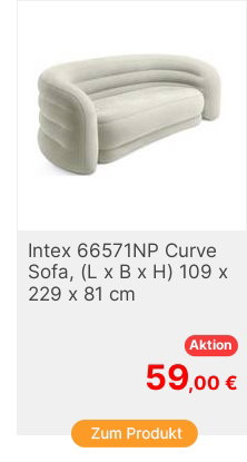 Intex 66571NP Sofa L x B x H 109 x 229 x 81cm Beige Oliv