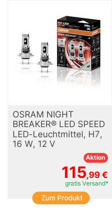 OSRAM 64210DWNBSP2HB LED Leuchtmittel NIGHT BREAKER LED SPEED H7 16W 12V