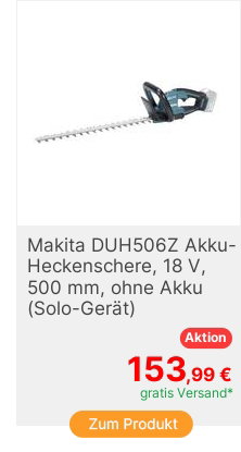 Makita DUH506Z Akku Heckenschere ohne Akku ohne Ladegert 18 V 500 mm