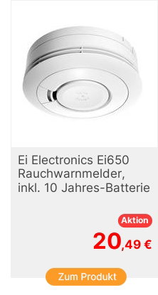 Ei Electronics Ei650 Rauchwarnmelder inkl 10 JahresBatterie batteriebetrieben  x H 115mm x 45mm