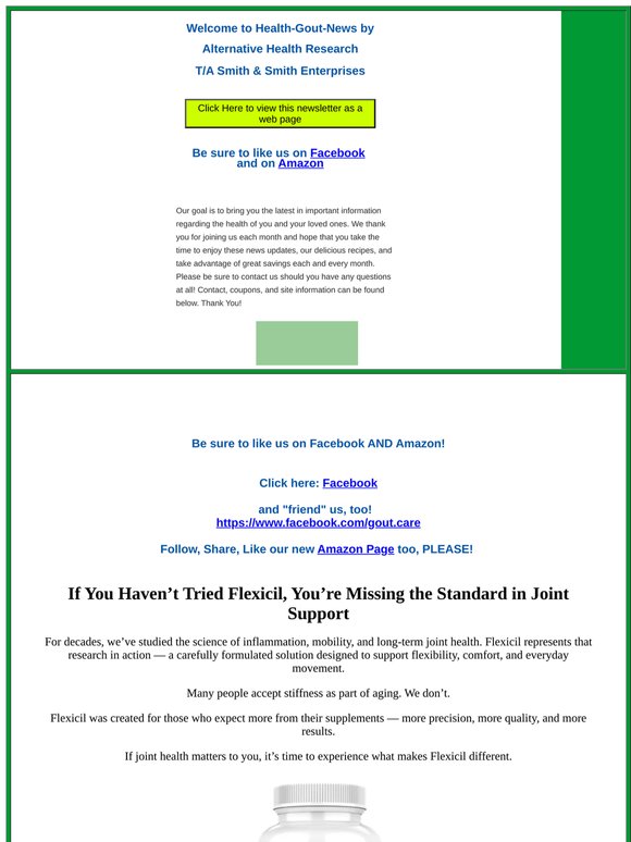 : Gout Care News- ONLY A FEW DAYS LEFT for FREE US MAIL SHIPPING