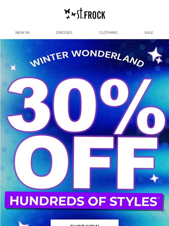 30% off hundreds of styles. Winter starts now.
