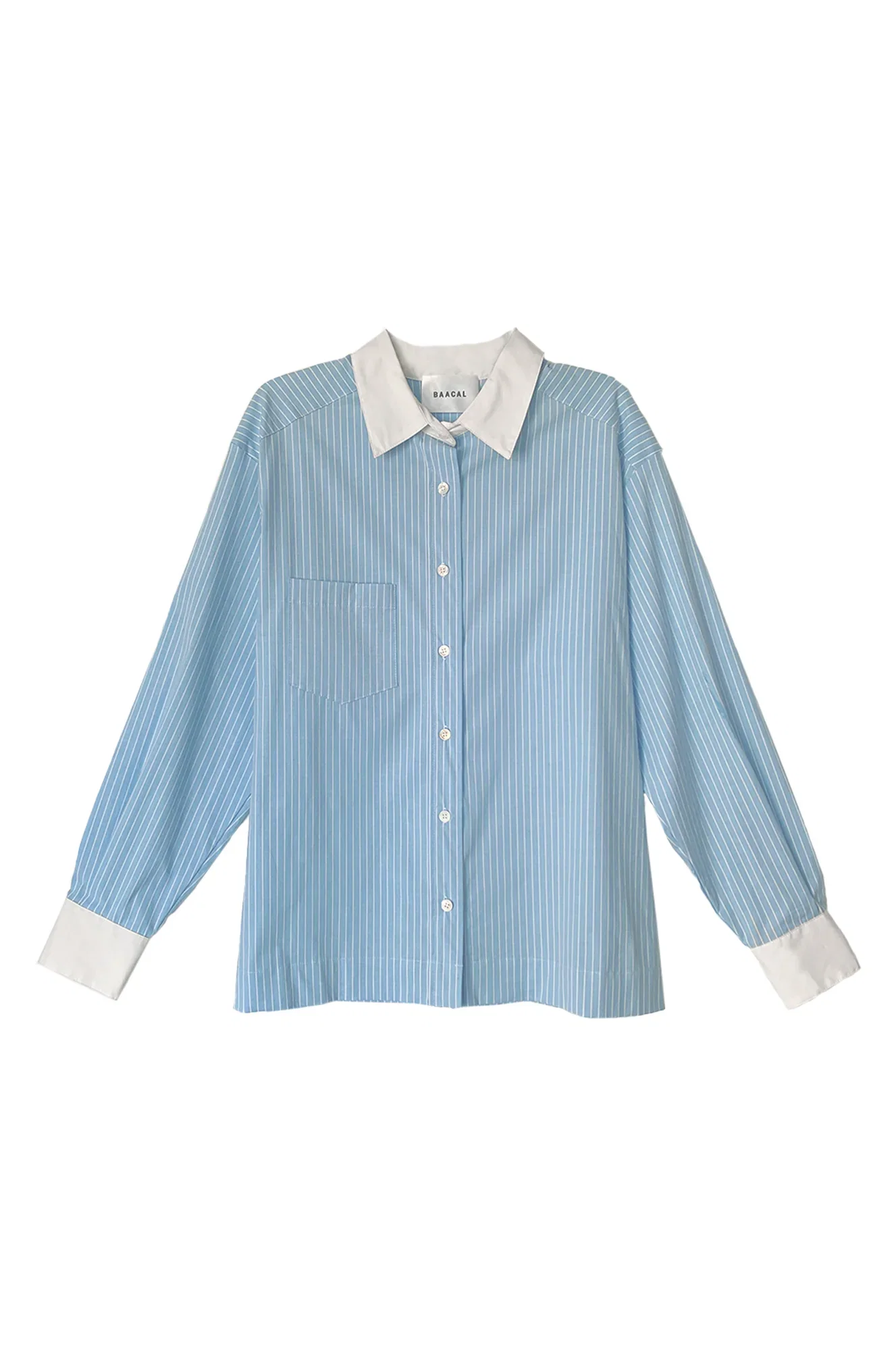 Image of Perfect Oversized Stripe Shirt no.1 Light blue stripe