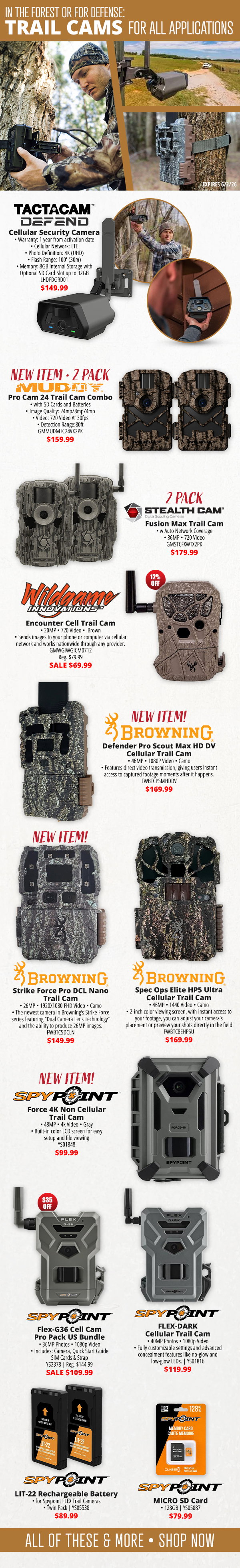 In the Forest or for Defense: Trail Cams for All Applications
