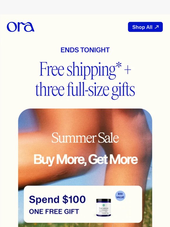 ENDS TONIGHT: Free shipping + full-sized gifts