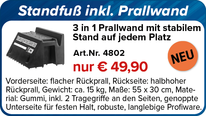 NEU! Standfuß inkl. Prallwand