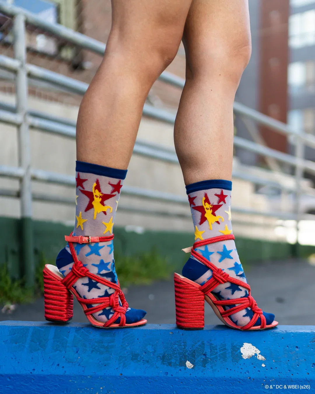 Image of Supergirl Star Shimmer Sheer Crew Sock