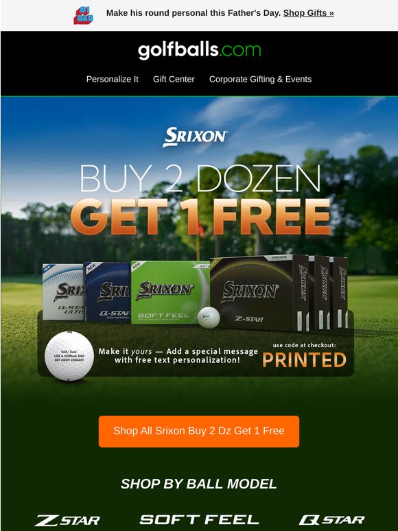 Srixon Special Offer: Buy 2 Get 1 FREE + Free Text Personalization, Limited Time