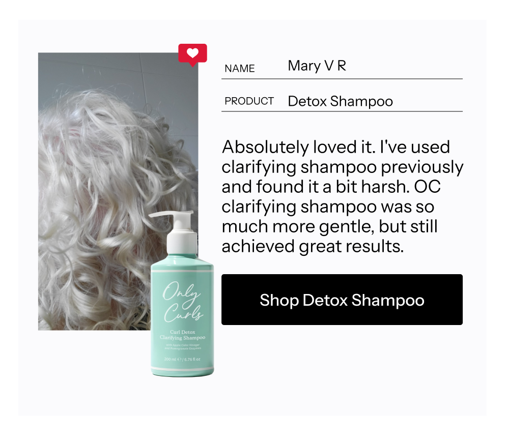 A fresh start for curls: cleanse away build-up, oil & hard water residue