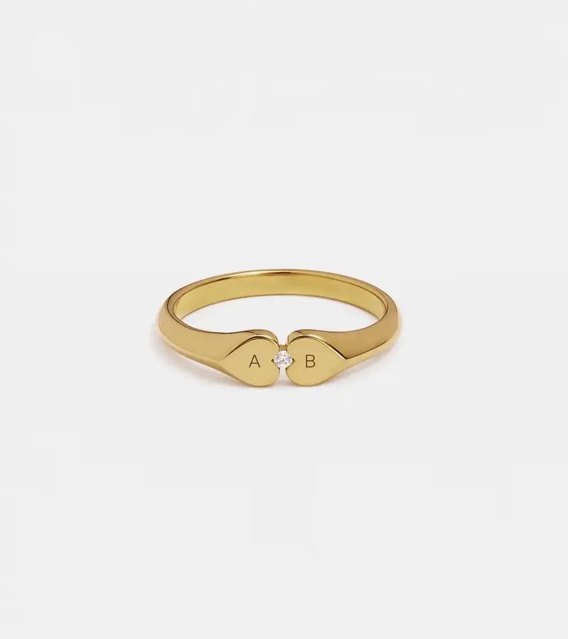 Heart Connection Ring - Gold