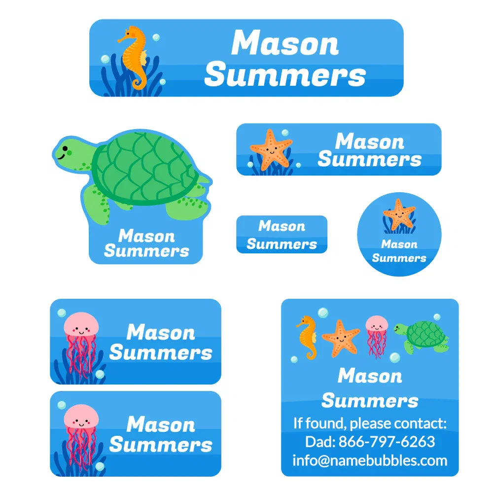 Image of Sea Animals Mega Daycare Labels Pack