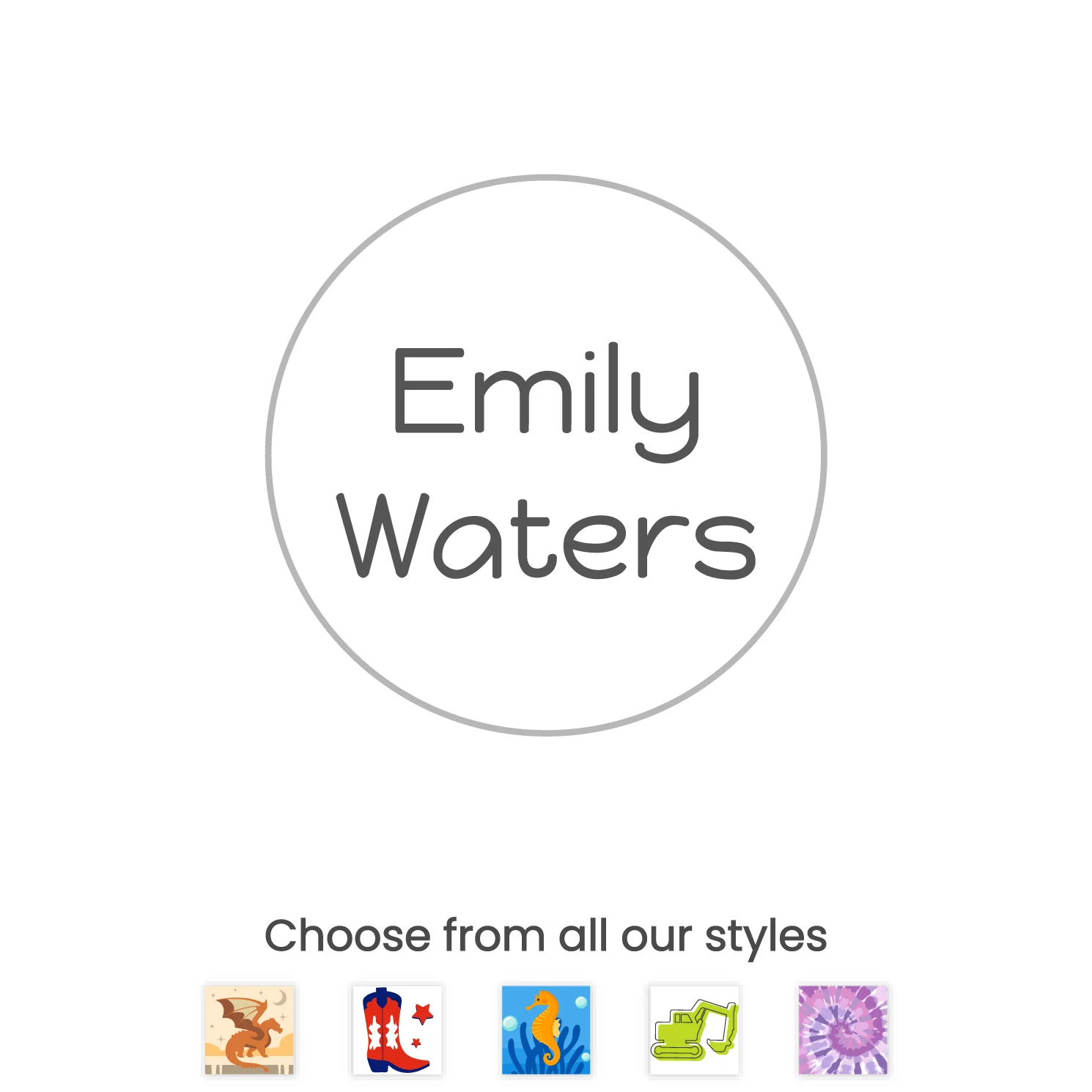 Image of Custom Small Circle Name Labels