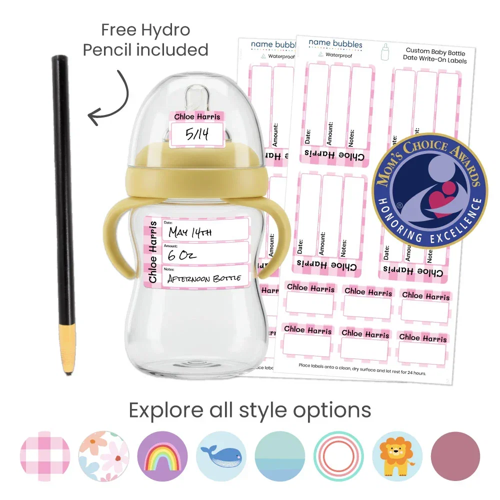 Image of Custom Baby Bottle Date Write-On Labels