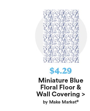 Miniature Blue Floral Floor & Wall Covering