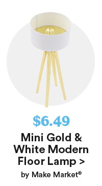 Mini Gold & White Modern Floor Lamp