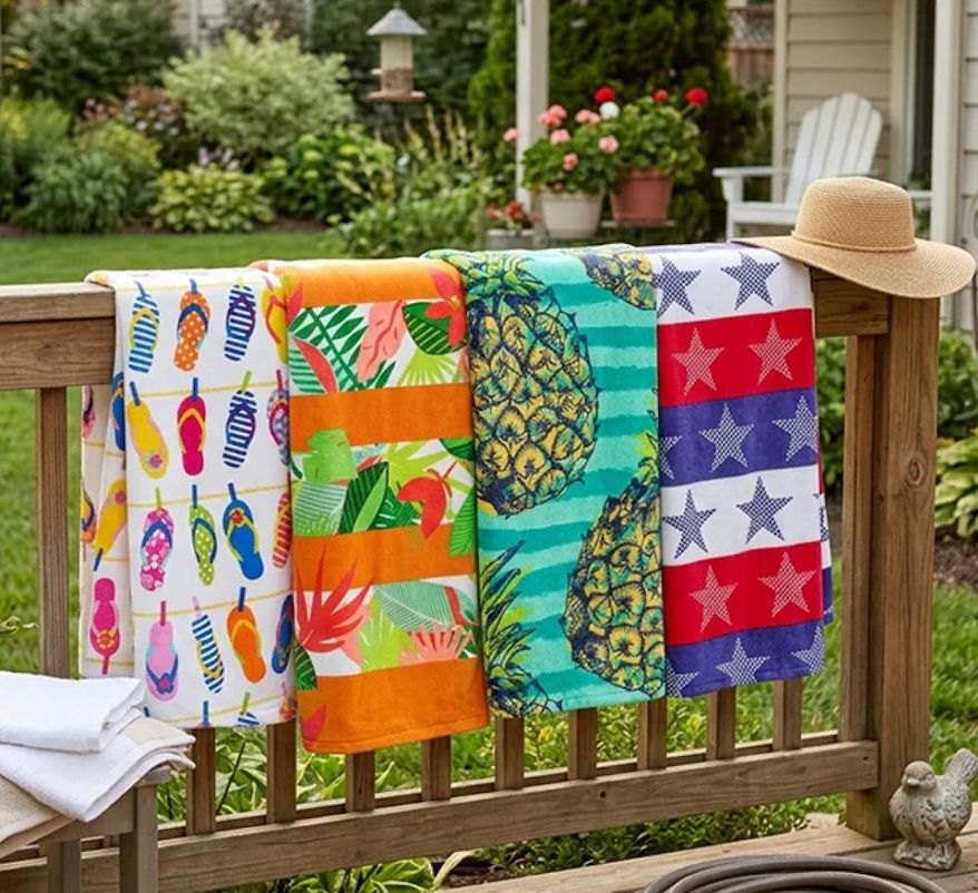 Novelty Beach Towel Cotton Oversized 34x64