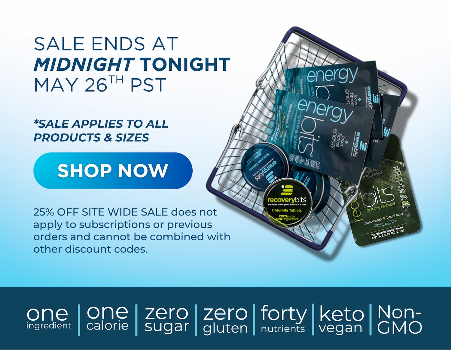 Sale ends at Midnight TONIGHT. May 26th PST. Shop now!