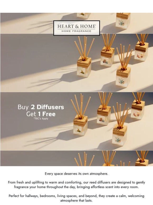 3 for 2 on Reed Diffusers