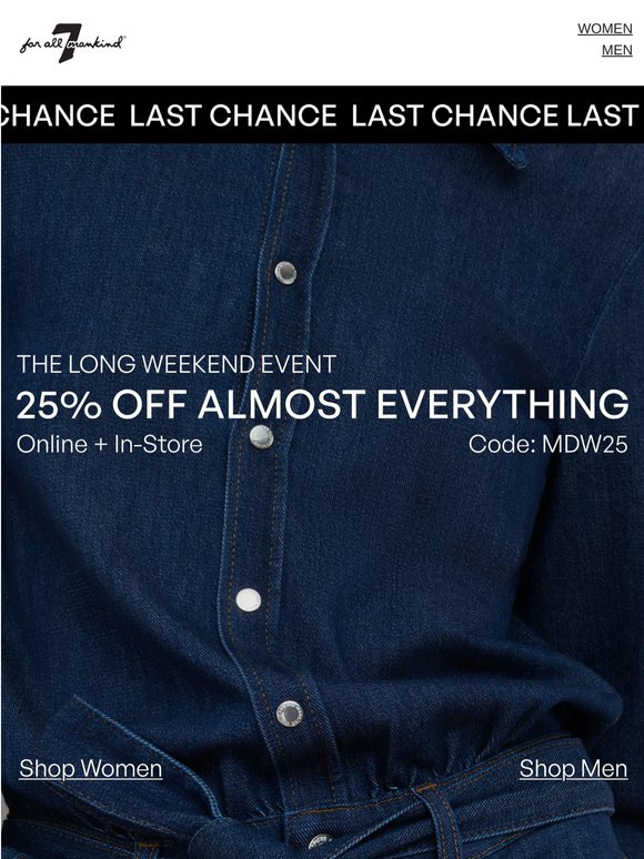 25% Off Ends Tonight